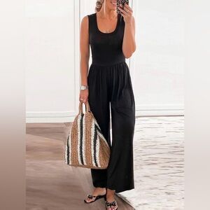 Black Sleeveless Jumpsuit
